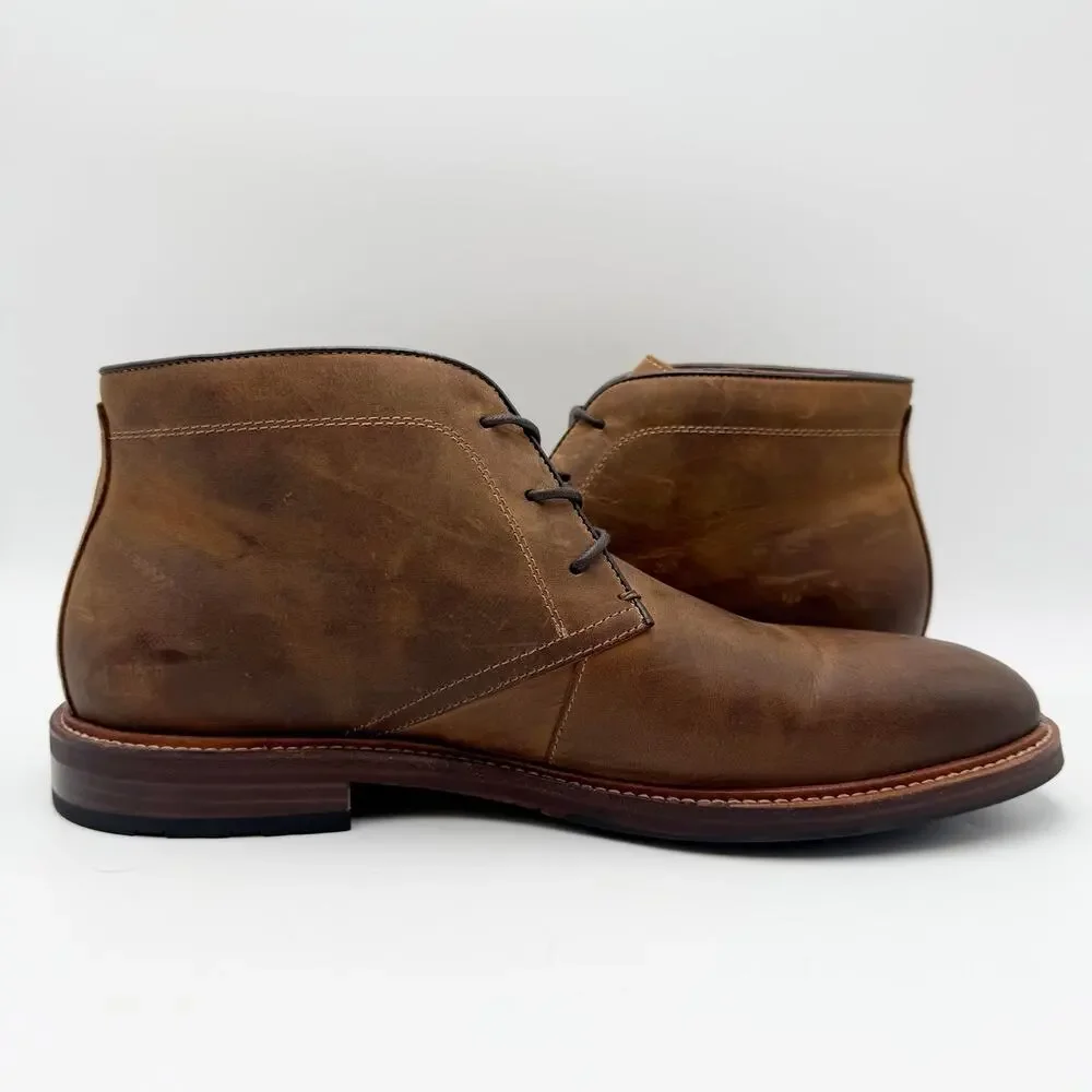 Florsheim Mens Anthem Plain Toe Chukka Boots Size 10.5 M Brown Leather NWOB